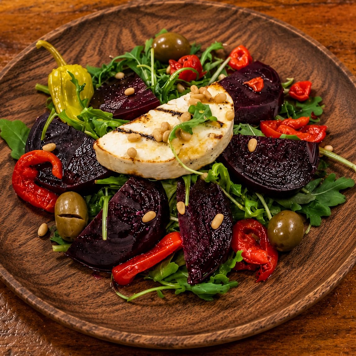Grilled Manouri and Beet Salad.