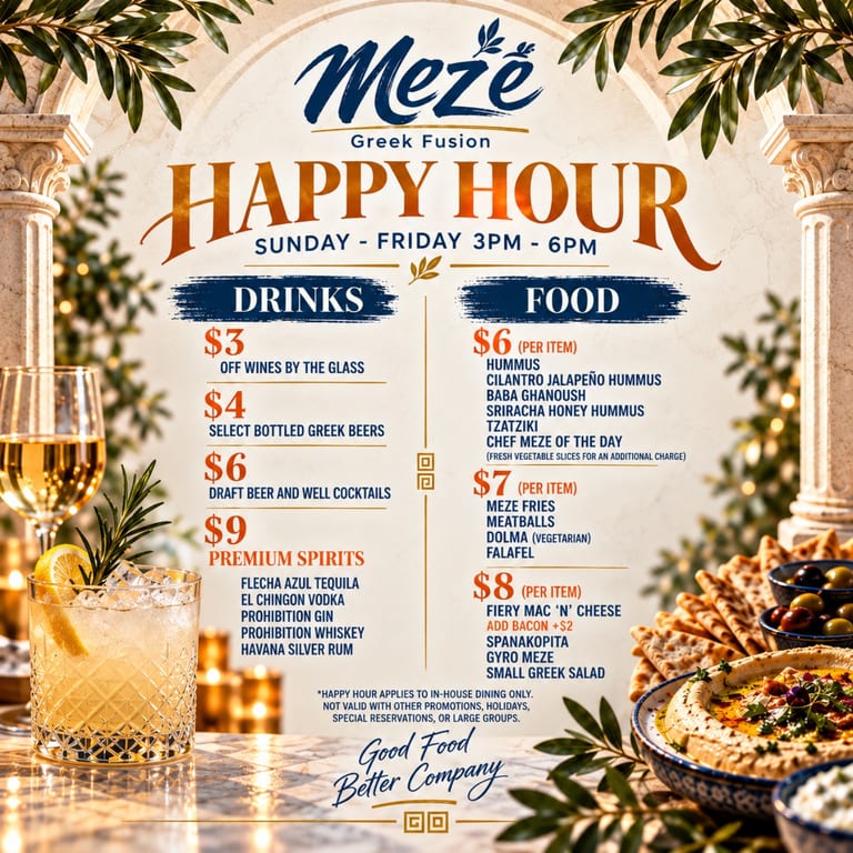 Meze Greek Fusion: The Best Greek and Happy Hour!