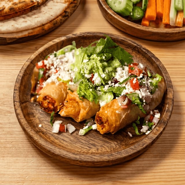CHICKEN PHYLLO TAQUITOS - $ 14